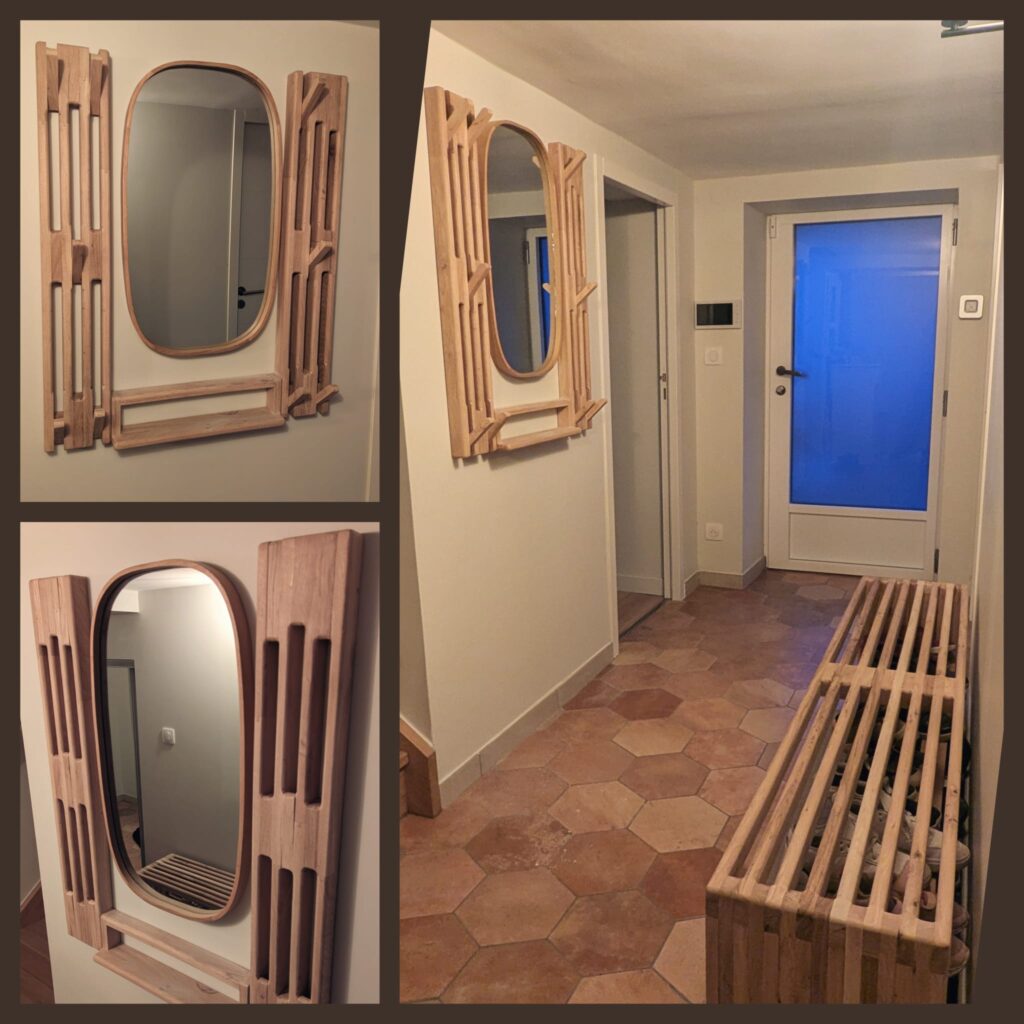 Porte manteau rétractable chene massif